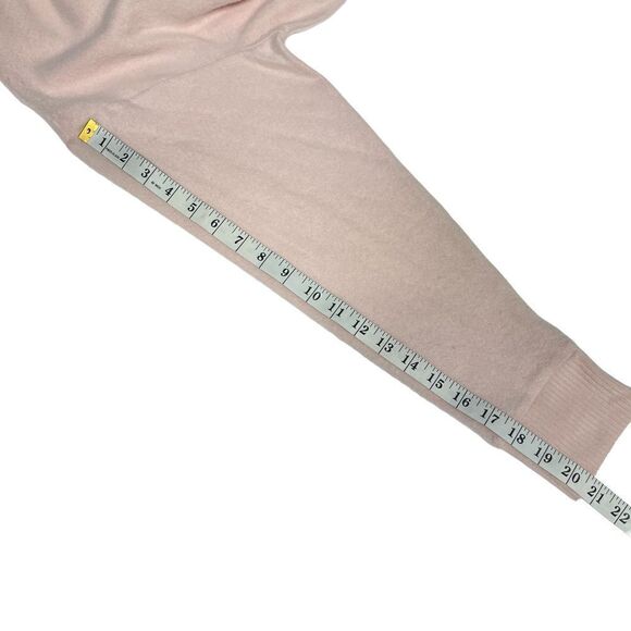 Socialite Drop Shoulder Sweater Cropped Turtleneck Pink Smoke Ribbed Cuffs Large - Picture 7 of 14